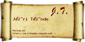 Jári Tünde névjegykártya